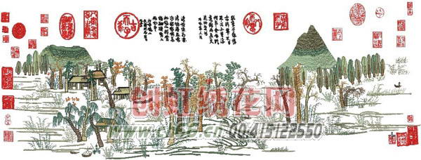 印章宝图,唐演画,电脑刺绣</a